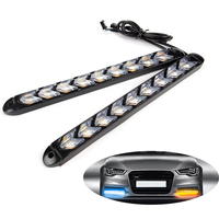 Coche motocicleta coche tira de luz LED freno trasero parada señal de giro luz de matrícula 18 LED rojo ámbar Color DRL luces de circulación