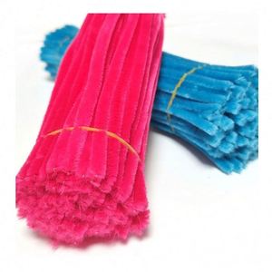 <b>Soft</b> Velvet Chenille Stem 8mm X 30cm Customized Color High Quality Bright Color Pipe Cleaner Craft Kit Kids DIY Educational - Product Image 2