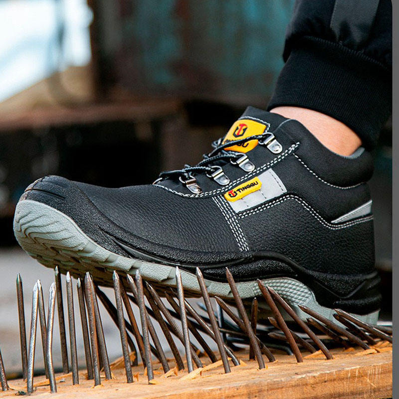 Cómodo cuero protector transpirable superior antideslizante verano punta de  acero calzado de trabajo zapatos de seguridad para hombres