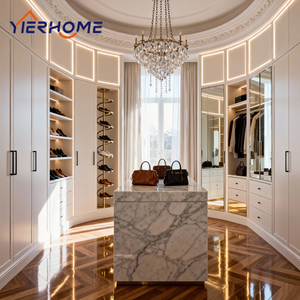 Dressing moderne autoportant en chêne blanc |   Meubles de chambre à coucher personnalisés, rangement classique de luxe avec tiroirs - Product Image 1