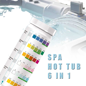 Bandelettes de test pour <span class=keywords><strong>piscine</strong></span> 6 en 1 pour l'analyse de l'eau des piscines et spas : chlore, <span class=keywords><strong>pH</strong></span>, alcalinité, dureté – Résultats rapides sur support papier – 50 unités - Product Image 1
