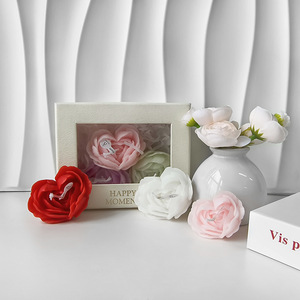Wholesale Valentine's Day Gifts Heart Shaped Home Decor Aromatherapy <strong>Candle</strong> Rose Flower Scented <strong>Candles</strong> - Product Image 2