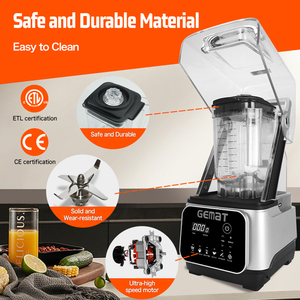 Máy xay sinh tố công nghiệp siêu bền 2L, siêu yên tĩnh, có vỏ cách âm, điều khiển cảm ứng kỹ thuật số, xay sinh tố, xay trái cây - Product Image 4
