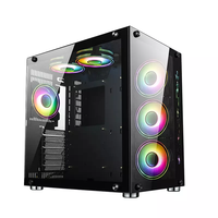 Boîtier de bureau AntarcChill New ATX en alliage d'aluminium, format mid-tower, avec fenêtre latérale pour jeux PC