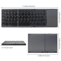 Keyboard Lipat dengan Touchpad Nirkabel Tipe C Isi Ulang Ringan untuk iPad iPhone Tablet PC