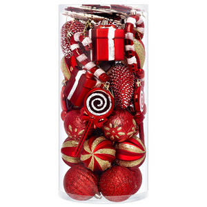 Set di Palline Natalizie a Forma di Bastoncino di Zucchero e Fiocco di Neve, Alta Qualità, Personalizzabili, in Plastica, Decorazioni Festive Invernali per Casa e Feste, 40 Pezzi - Product Image 2