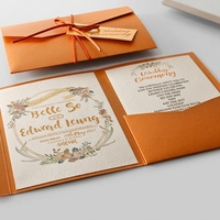 Cartes d'invitation de mariage personnalisées sur mesure, cartes de banquet imprimées avec logo d'entreprise, plusieurs options de couleurs élégantes, papier gaufré