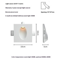 Applique murale moderne simple intégrée sans cadre en plâtre pour salon allée couloir escalier coin LED 3W puissance