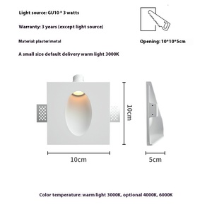 Modern Simple Embedded Frameless Plaster Wall <strong>Lamp</strong> <strong>for</strong> Living Room Aisle Corridor Stair <strong>Corner</strong> LED 3W Power - Product Image 6