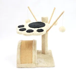 Medio gato de juguete gato de casa de árbol para mascotas muebles rayada de madera árbol gato saltar escalera del amor