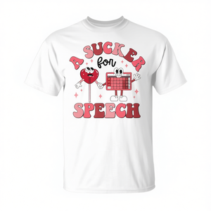 T-shirt Sucker For Speech Valentine, design de pathologie du langage, SLP, SLPA - Product Image 2