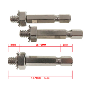 6.35mm 1/4-20T חיבור חוטים אביזרי כלי עבודה A3 ברזל משושה מתאם מוט חיבור לליטוש כלים סיבוביים - Product Image 3