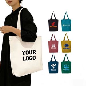 Bolsas de Compras de Lona de Algodón Orgánico Ecológico Reciclado Personalizadas al por Mayor con Logotipo Impreso Personalizado - Product Image 1