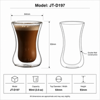Tasse à café en verre à double paroi, résistante à la chaleur, en borosilicate, soufflée à la main, verrerie isolante pour la maison, le bureau, le café