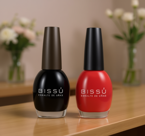 Esmalte de uñas Bissu, negro y rojo, de secado rápido, ecológico, estilo clásico para pintar uñas en todas las estaciones - Product Image 2
