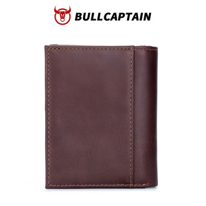 BULLCAPTAIN Genuine Leather <b>Wallet</b> <b>for</b> <b>Men</b> Cowhide Leather Bifold Purse Vintage Snap Zipper Coin Pocket <b>RFID</b> Blocking <b>Wallet</b> - Product Image 6