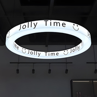 Internet Celebrity Shop 3D Fantasy Ring Neon Light Hanging LED Light Box Acrylique Lustre Signe Panneau D'affichage pour Décorations