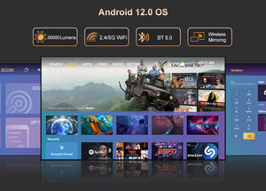 Proyector HQ10W 4K de 26000 Lúmenes, Entrega Rápida desde la UE, Resolución Nativa de 1080P, Proyector Inteligente con Android <span class=keywords><strong>12</strong></span>, Mini Cine <span class=keywords><strong>en</strong></span> <span class=keywords><strong>Casa</strong></span> LED - Product Image 4