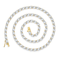 Hersteller Ovaler Schliff 4-Krappen-VVS1-Moissanit-Tenniskette aus 925er Silber – Hautberuhigender, glänzender Schmuck für den Red Carpet