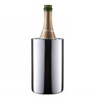 PURPLESEVEN 1.6L Double Paroi Isolé En Acier Inoxydable Refroidisseur De Vin Seau Champagne Bière Bouteille Refroidisseur Seau À Glace avec Sac De Glace