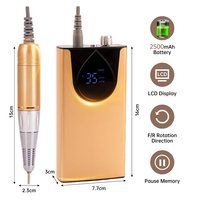 Machine à polir les ongles professionnelle portable 45W en ABS, 35000 tr/min, sans fil, rechargeable, pour enlever le vernis gel