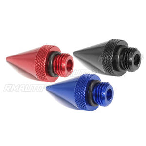 20 pièces d'écrous de roue de voiture en aluminium M12X1.25 avec pointes de 60 mm, allongés, Tuner, bleu/rouge/noir - Product Image 5