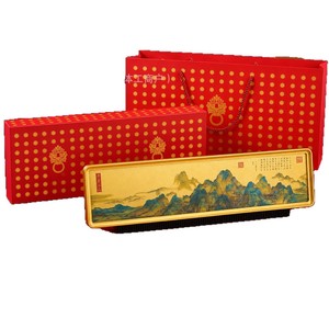 A Panorama of Rivers and Mountains Ornament Gold Foil Landscape <b>Painting</b> With <b>Frame</b> <b>For</b> Home Office Decoration Gift - Product Image 3