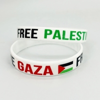 Prix de Gros Bracelet Personnalisé en Silicone Élastique "Free Palestine"
