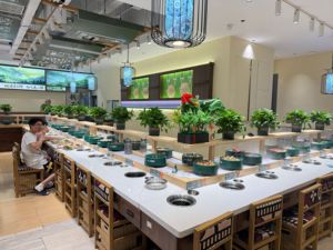 Smart Food Deliver Rotary <span class=keywords><strong>Sushi</strong></span> y Rotary Small Hot Pot Restaurant Sistema de cinta transportadora - Product Image 5