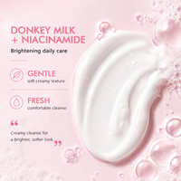 Nettoyant Visage Éclaircissant au Lait d'Ânesse et Niacinamide Marque Blanche – Nettoyage Doux, Adoucit la Peau, Éclaircissant, Nettoyant Visage Simple OEM