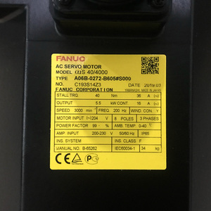 Moteur AC Fanuc Alpha IS 40/4000 A06B-0272-B605 5,5 kW pour entraînement de machine-outil - Product Image 1
