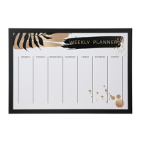 Nuevo diseño de fábrica personalizado cualquier diseño cualquier color tamaño hogar decorativo magnético semanal mes plan tablero montado en la pared tablero de notas