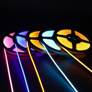ไฟแถบ LED COB RGB แรงดันต่ำ 5V 12V 24V สีสันสวยงาม 100-600 LEDs ความกว้าง 5 มม. 10 มม. แสงไฟสร้างบรรยากาศ - Product Image 1