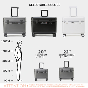 กระเป๋าเดินทางแบบมีล้อ ขนาด 20 นิ้ว กันน้ำ ทนทาน สำหรับใส่อุปกรณ์ถ่ายภาพ  แบบตั้งได้  สำหรับนักบิน  ขึ้นเครื่องได้ - Product Image 2