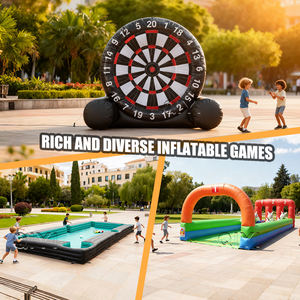 Jeu de fléchettes de golf gonflable commercial pour adultes, en PVC noir, hauteur 3 mètres, avec souffleur et sac d'accessoires inclus - Product Image 3
