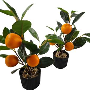 باقة شجرة البرتقال الاصطناعية في وعاء من الفوم، نبات اصطناعي بارتفاع 27 سم من ماركة بين تشنغ، لتزيين حفلات الزفاف والمنزل والمكتب - Product Image 2