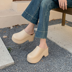 Greatshoes – Sandales et claquettes d'été personnalisées pour femme, rose vif, semelle intérieure en TPU, élégantes, à talon épais - Product Image 2