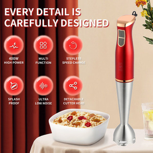 Batidora de Mano Portátil Roja de Acero Inoxidable, Multifuncional, para Preparar Comida para Bebés, Picadora de Carne, Batidora de Varillas para Purés - Product Image 3