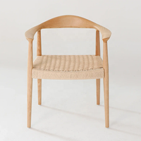 Chaise de salle à manger de style scandinave, chaise de salle à manger moderne de luxe pour table de restaurant, chaises en bois massif tressées en rotin
