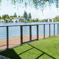 Système de garde-corps en câble d'acier inoxydable, balustrade en câble avec poteaux en aluminium pour terrasse, escalier et balcon extérieurs