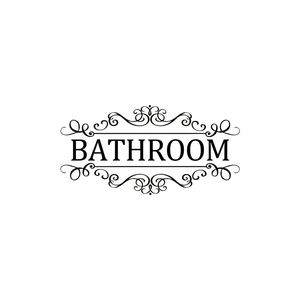 Autocollants muraux en PVC pour salle de bain, design logo anglais, autocollants adhésifs pour portes et murs, imperméables, décoration intérieure, OEM personnalisé - Product Image 4