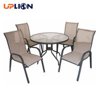 Ensemble de meubles de patio Uplion 5 pièces, ensemble table et chaises de jardin, chaise d'extérieur empilable avec table démontable
