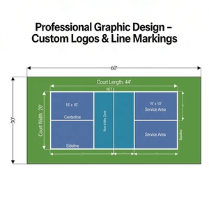 Tappetino <span class=keywords><strong>Professionale</strong></span> in PP Impermeabile per Campo da Pickleball per Uso Esterno/Interno con Superficie per Tornei a Rimbalzo Reale della Palla - Product Image 3