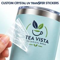 Autocollants de transfert de logo personnalisés en acier inoxydable pour gobelets et flacons, imperméables, flexibles, UV DTF, pour canettes métalliques, faible MOQ