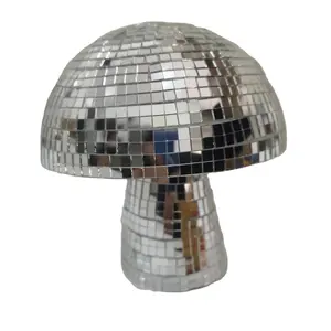 批发家庭艺术桌银蘑菇形迪斯科镜子反光球派对