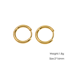 Classic 304 Gold Plated Stainless Steel Hinged <strong>Sleeper</strong> <strong>Earrings</strong> Hoops Circle Huggie <strong>Earring</strong> for Women <strong>Men</strong> DIY <strong>Earrings</strong> Supplies - Product Image 2