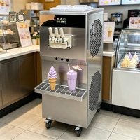 Machine à glace molle 3 saveurs 690Pcs/H avec double compresseur, machine à glace commerciale Pasmo Combo, congélateur à yaourt