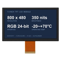 Modul LCD TFT 7 Inci 800x480 Antarmuka RGB 24-bit 350 Nits 16,7 Juta Warna AG Polarizer untuk Tampilan Industri Medis Kendaraan