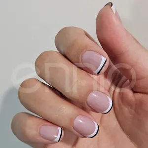 Franse Vierkante Valse Pers Op Volledige Omslag Abs Roze Kleur Glanzende Afwerking Kunstnagel Voor Nail Art