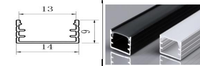 Profilé en aluminium LED encastré 6063 T5 pour bandes lumineuses SMD COB de 8 mm de largeur, diffuseur de canal LED noir argenté